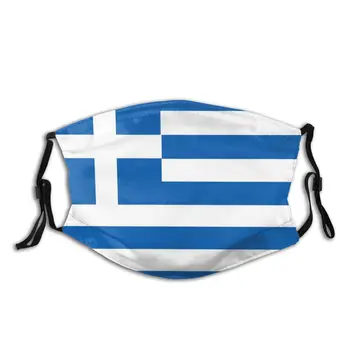 

Greek National Flag Greece Reusable Mouth Face Mask Anti Bacterial Dustproof Mask With Filter Protection Cover Respirator Muffle