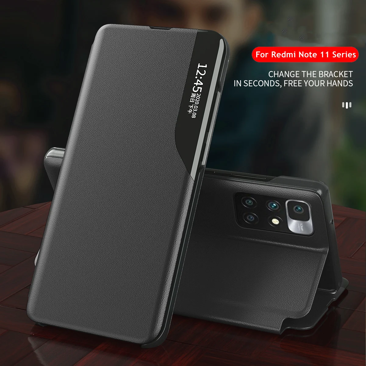 Leather Flip Case For Xiaomi Redmi Note 11 Pro Holder