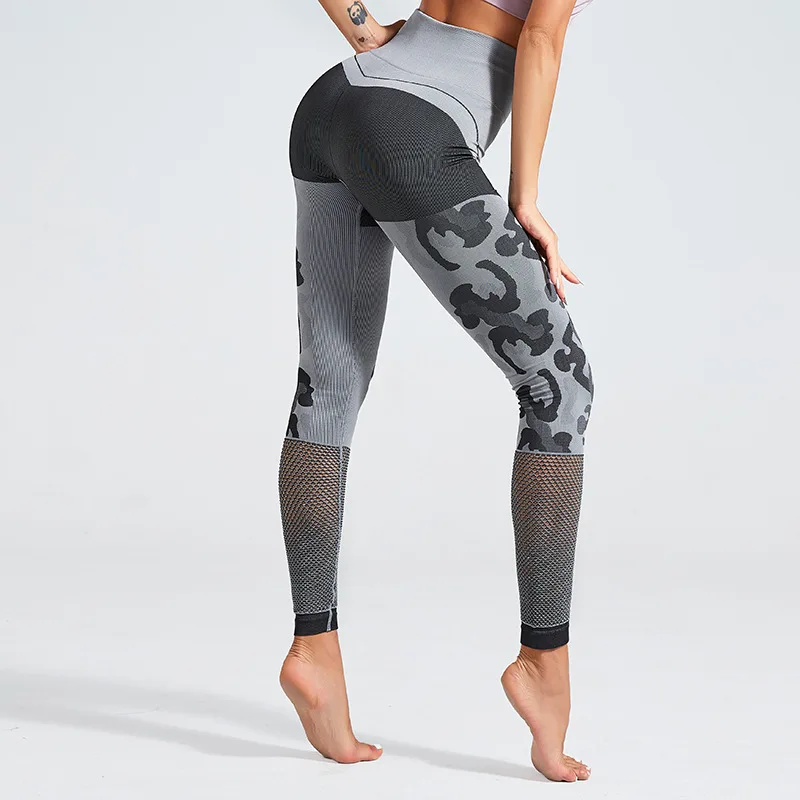 Женские тянущиеся дышащие Бесшовные Леггинсы для фитнеса с высокой талией, эластичные спортивные штаны, женские леггинсы - Цвет: gray
