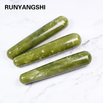 

1PC good Quality Natural Green jade xiuyu Wands Gemstone Crafts Pleasure Wand Body Hand Massage Wood Magic Stone Ornament Gifts