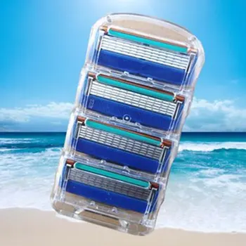 

Manual five-layer razor blade blue