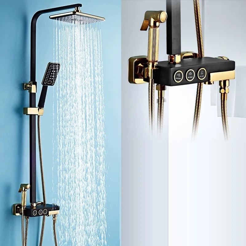 Painel Colonne De Douche Piscina Regendouche Regadera Electronica Conjunto Preto Eletrico Do Banheiro Ducha Chuveiro душевой набор