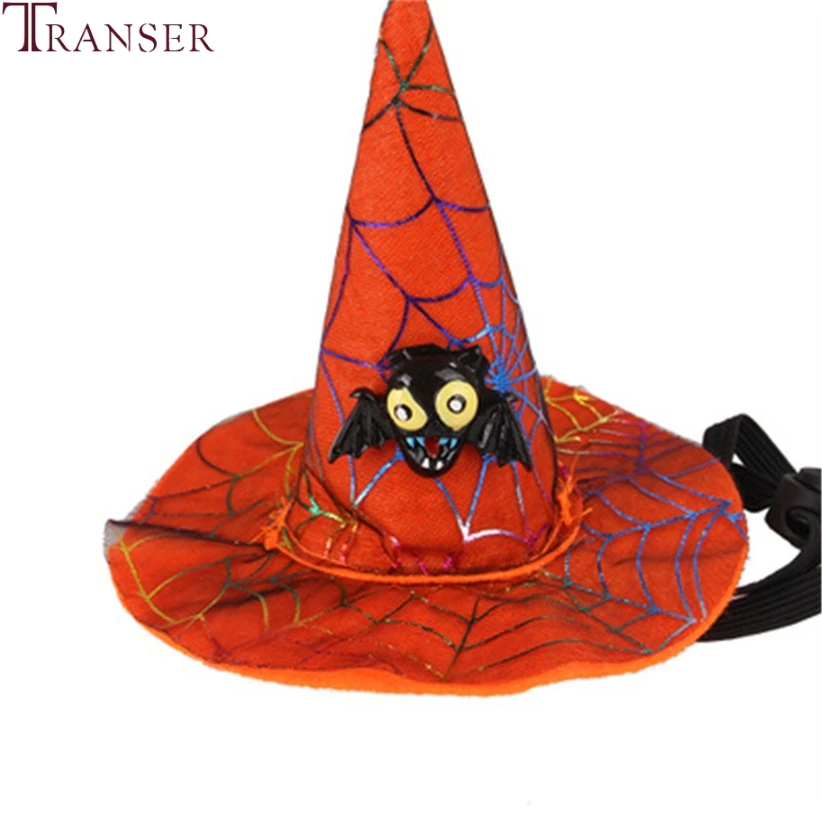 

Transer Halloween Witch Hat for Small Dog Cat Puppy Spider Web Halloween Cats Dog Hats Cosplay Costume Accessory Pet Supply 908