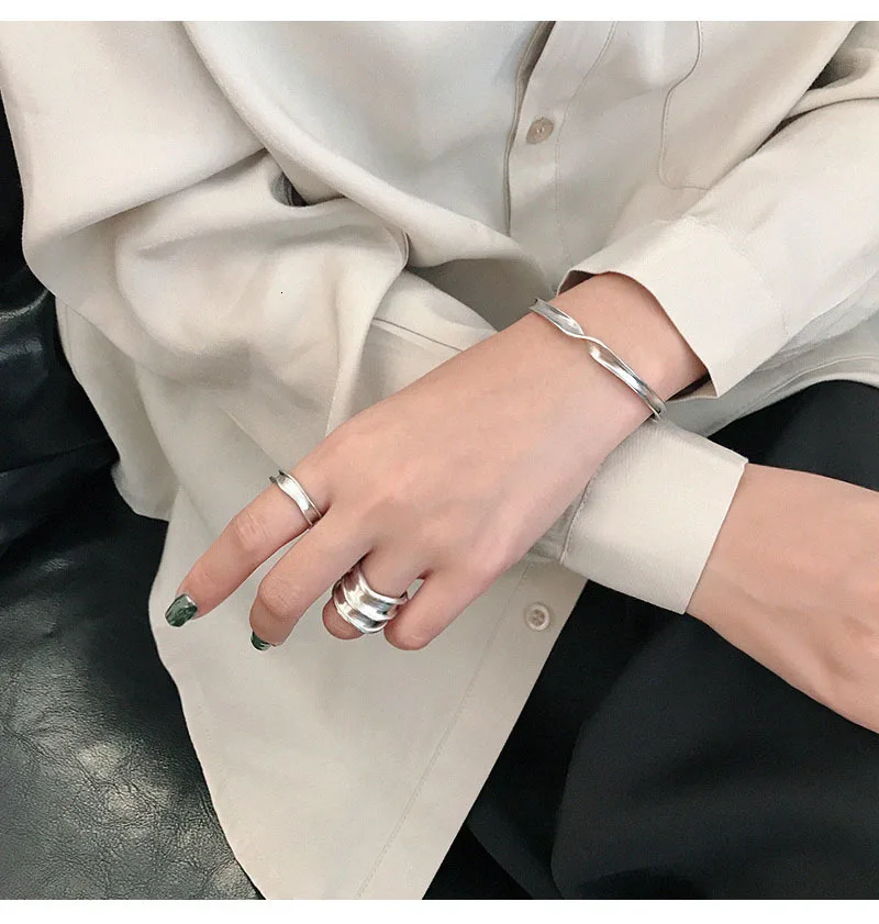 S'STEEL 925 пробы серебряные браслеты для женщин крученый браслет Bracciale браслет персонализированный Bijoux Femme подарок для девушки