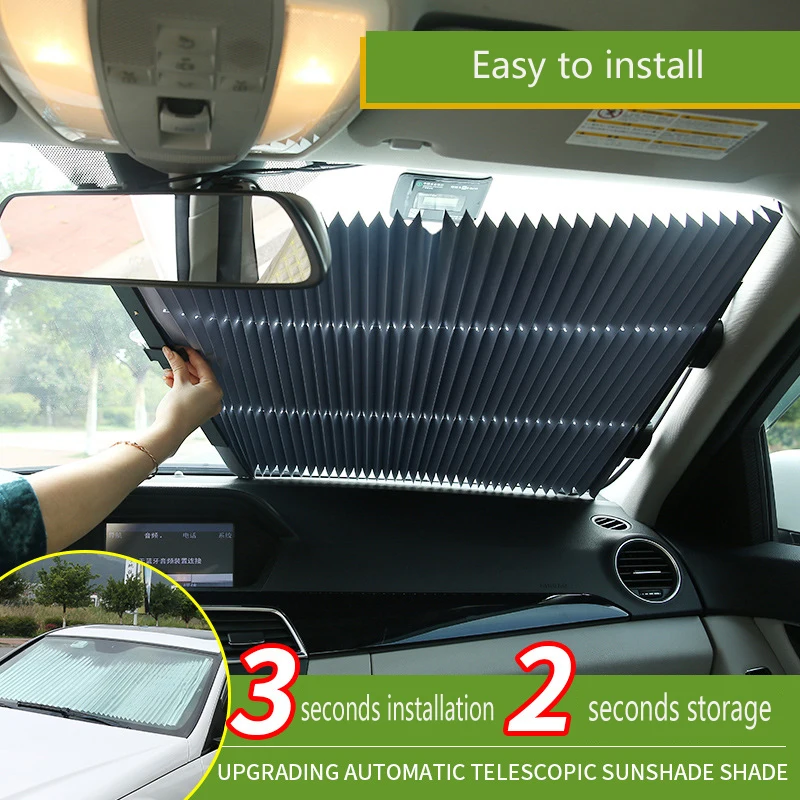 

46CM/65CM/70sCM/80CM Retractable Car Front Windshield Window Sunshade Rear Window UV Protection Shade Cover For Car SUV Truck