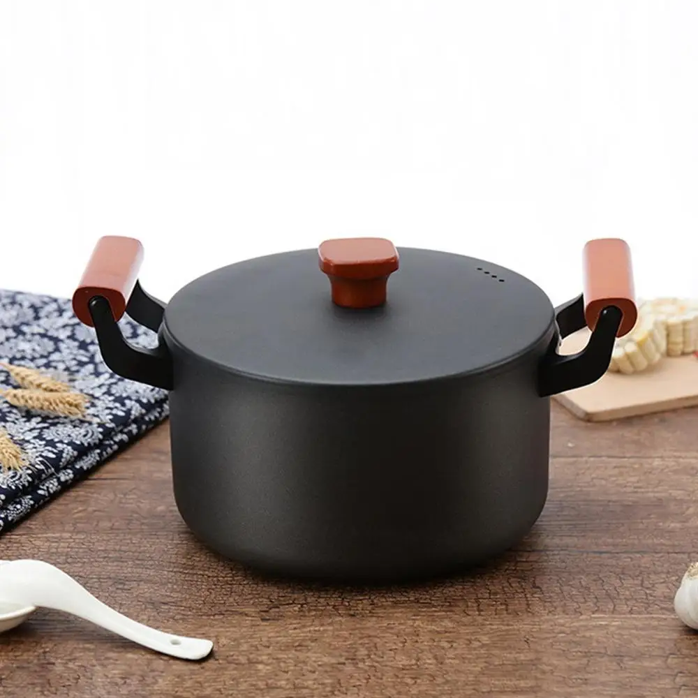 

Free shipping Iron Pot Stock Pot, Double Handle Saucepan Kitchen Cooking Pot Soup Pot Cooking Pot