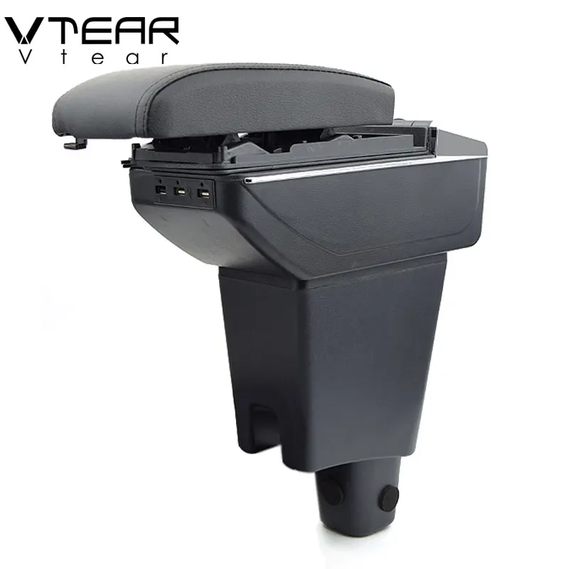 

Vtear For Perodua Axia car armrest USB interface arm rest car-styling center centre console accessories rotatable storage box