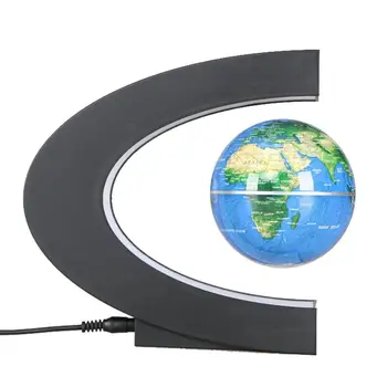 

C Shape Magnetic Suspension Globe Levitation Geography Tellurion Learning Toys Sleeping Light Bedroom Bedside Table Lamp