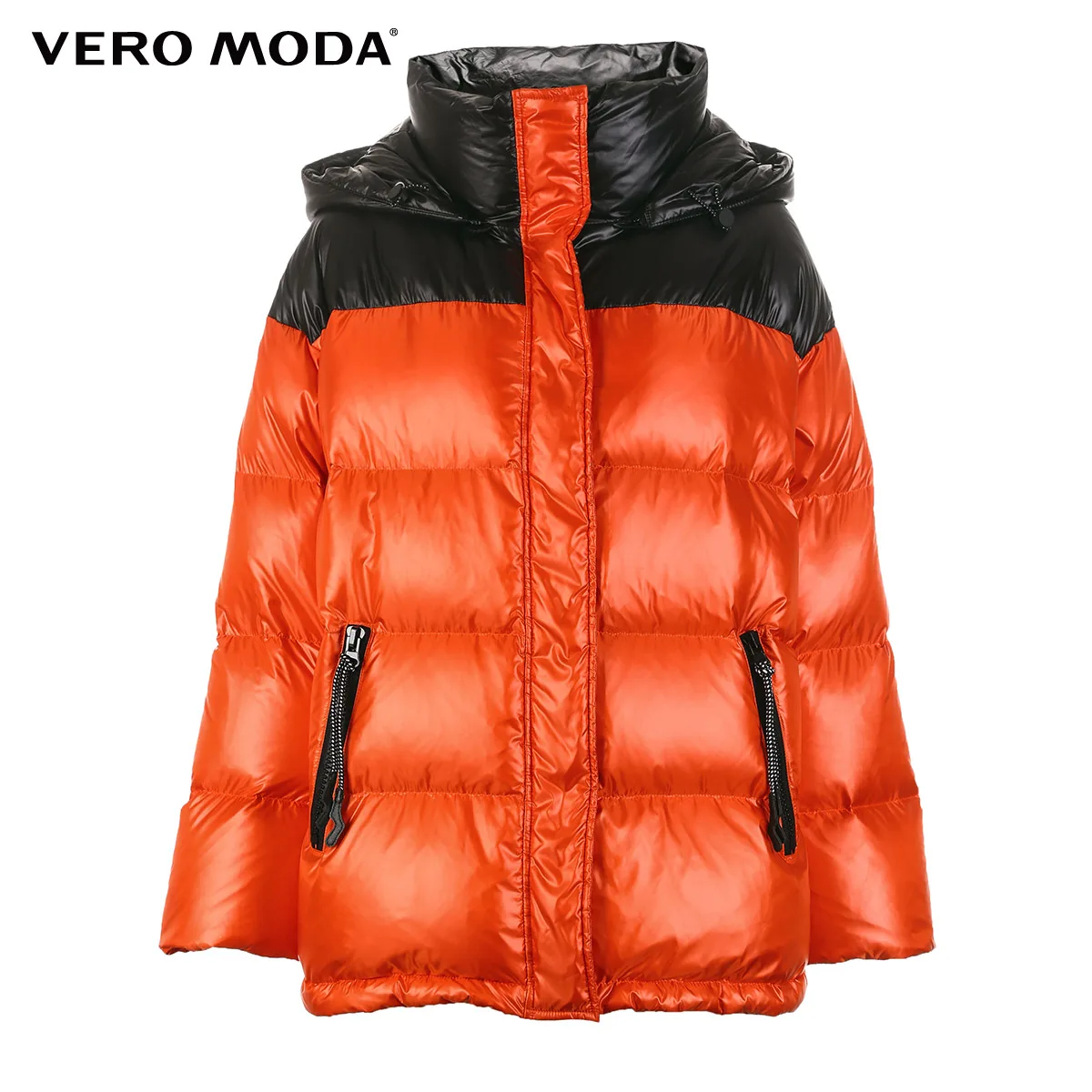 Vero Moda Женская глянцевая ткань с капюшоном белая утка вниз Куртка парка пальто | 318423520