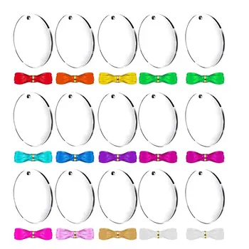 

60pcs Round Keychain Discs Creative Transparent Exquisite Acrylic Key Chain Blank Keychains Key Ornaments for Decoration DIY