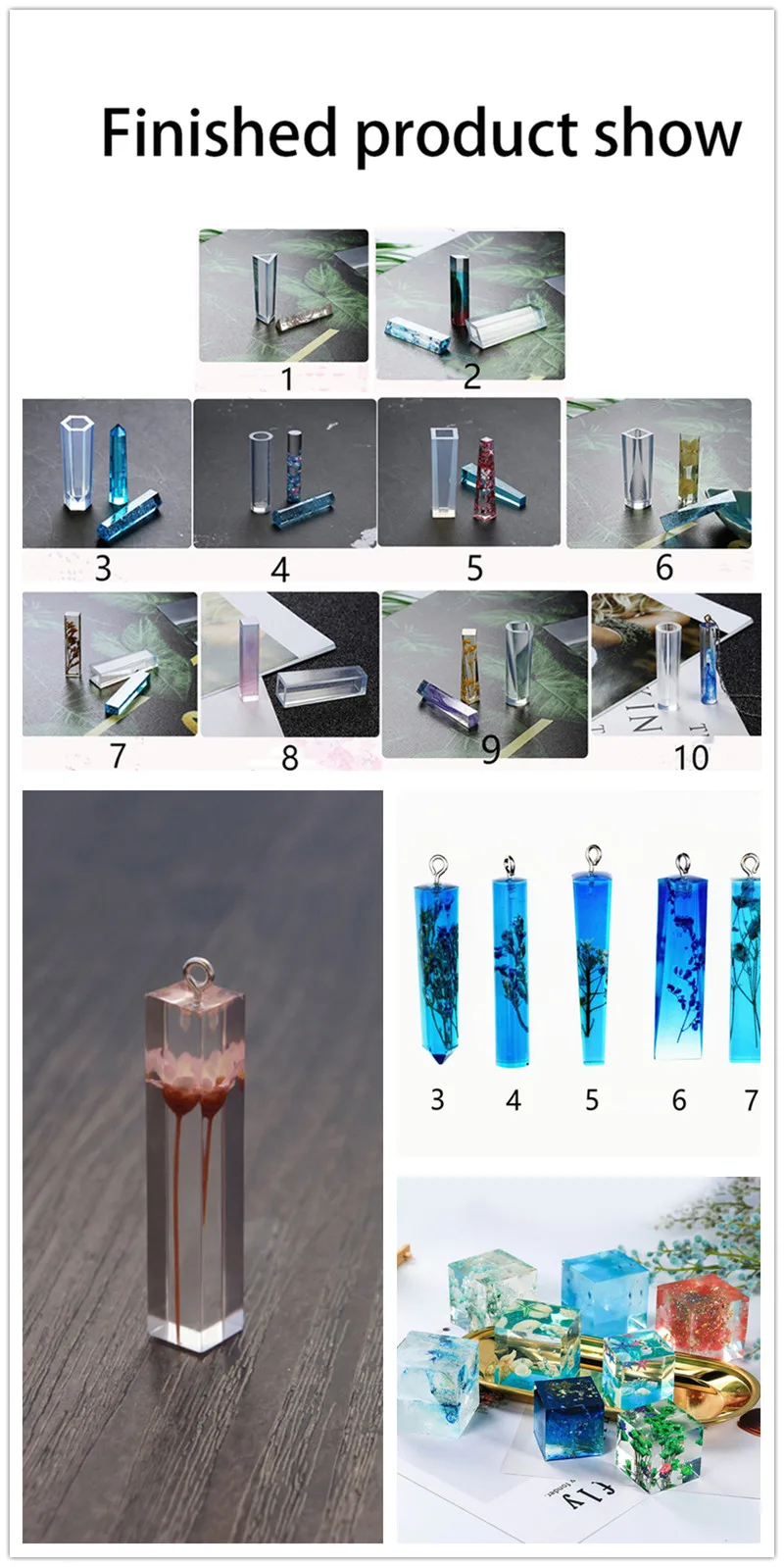 1 шт ожерелье формочка для силиконовой подвески для ювелирных изделий квадратные цилиндрические украшения инструмент для изготовления УФ формы для эпоксидной смолы