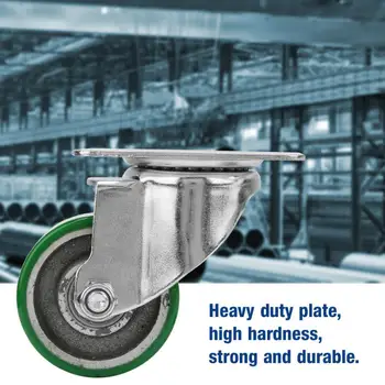 

4pcs Top Plate Caster 3 Inch Swivel Caster Wheel Heavy Duty Top Plate Hooded PU Rubber Castor wheels