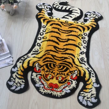 3D Tiger Rug Soft Animal Shape Tufting Carpet 2