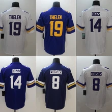 Все сшитые мужские wo Мужские Молодежные Дети Миннесота Adam Stefon Diggs 14 Kirk Cousins 8 Джерси