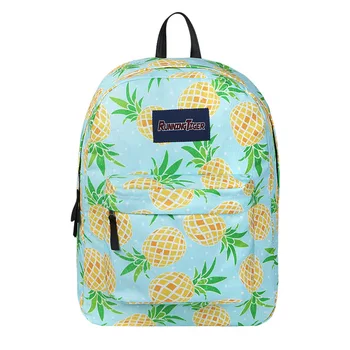 

Womens Girls Canvas School Backpack Stylish Pineapple Pattern Bookbag Shoulder Bags Travel Daypack Rucksack for Back to School