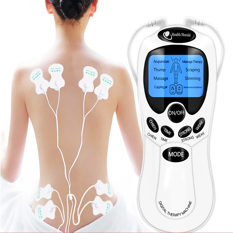 

8 models Russian/Englis manual Electric herald Tens Acupuncture Body Massage Digital Therapy Machine For Back Neck Foot Leg Care