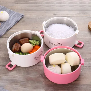 

GESEW Stainless Steel Insulated Lunch Box Microwave Plastic Lunch Box Student Adult Child Lunch Multilayer Sealed Food Container