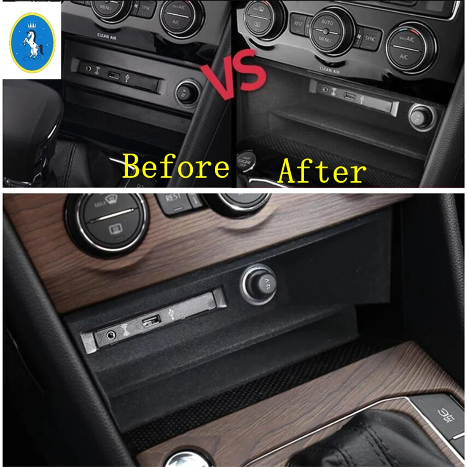 Yimaautotrims Auto Accessory Center Control Storage Container Multi-grid Box Cover Kit Fit For Volkswagen VW Tiguan 2016 - 2021 |