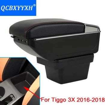 

For Chery Tiggo 3X 2016-2018 ABS&PU Armrest Box Central Store Content Box Cup Holder Interior Car-styling Products Accessory