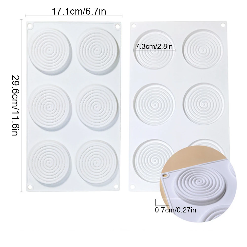 3D Silicone Mold Durable Flexible Spiral Shape Cake Mold Tray for Mousse Ice Cream Chocolate Pudding DIY Kitchen Baking Tools_voghion.com