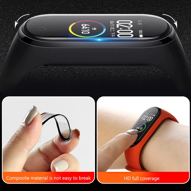 Защитная пленка для Xiaomi Mi Band 4 мягкое стекло miband с полным покрытием защитный чехол