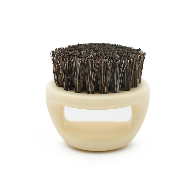 Barber Solid Wood Boar Shaving Brush Beard Massage Black Boar Bristle Hair Brush Curved Wooden Men Beard Mustache Brushes Ring Brush White
