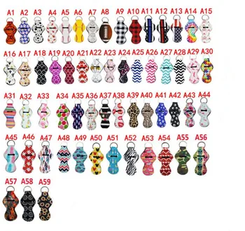 

200pcs Lily Printing Keychain chapstick holder Handy Lip Balm Holder Keychain Pouch for Chapstick Lipstick Tracker balm holder