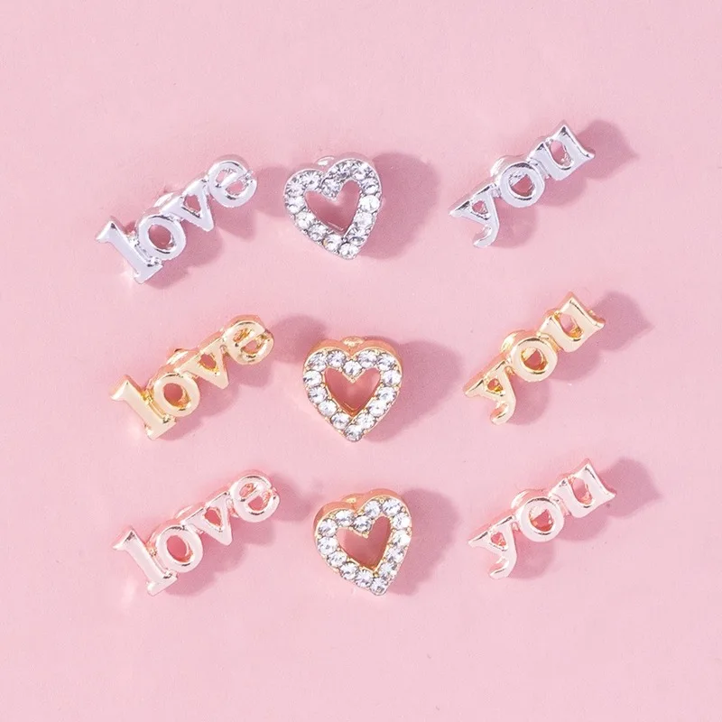 

3pcs/set European and American Cross-border New Earrings LOVE YOU Heart-shaped Small Earrings Factory Direct Sales