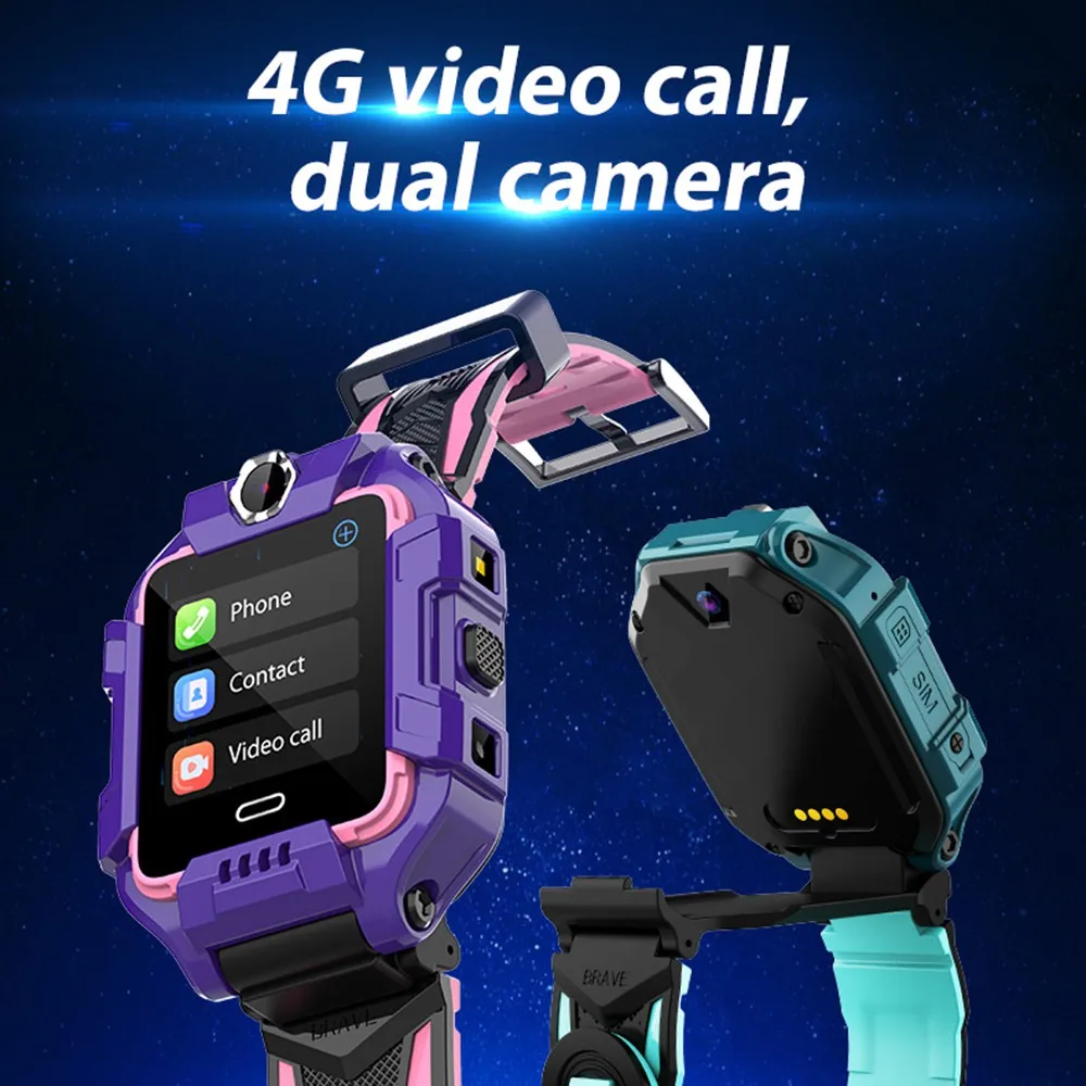 Детские умные часы Battiphee 4G T360 с двумя камерами вращение на 360 ° GPS местоположение sim