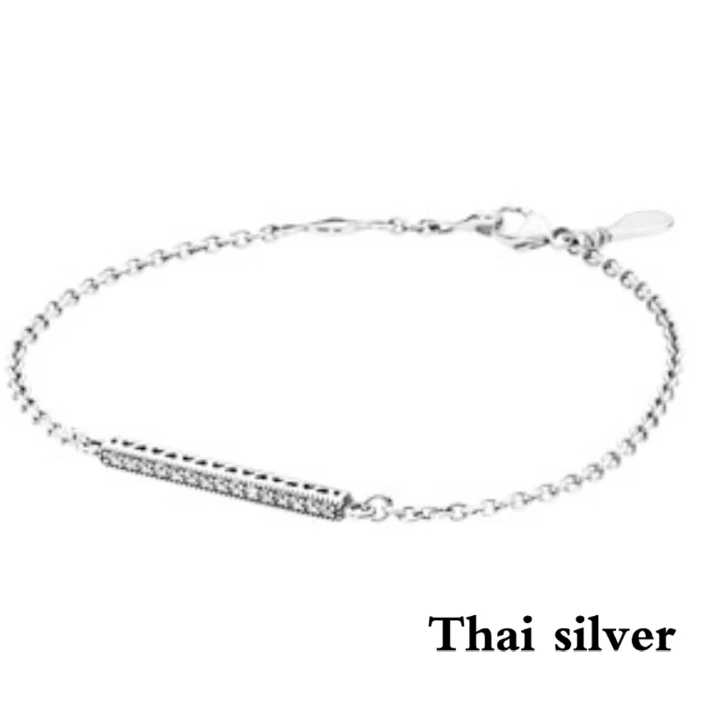 

2019 NEW Luxury 100% 925 Sterling Silver Charm Chain Fit Original Bracelet Bangle for Women Authentic Jewelry Pulseira Gift