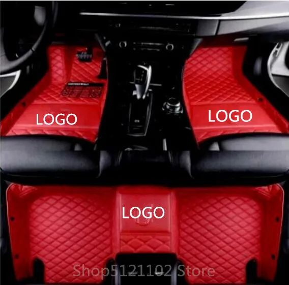 Пользовательские автомобильные коврики для Porsche Все модели Cayman Macan Panamera Cayenne Boxster 718 аксессуары для стайлинга автомобилей - Название цвета: Красный