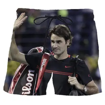 

Harajuku style federer 3D cool printing beach men's shorts rock gothic wind unisex shorts summer street hip hop men's shorts