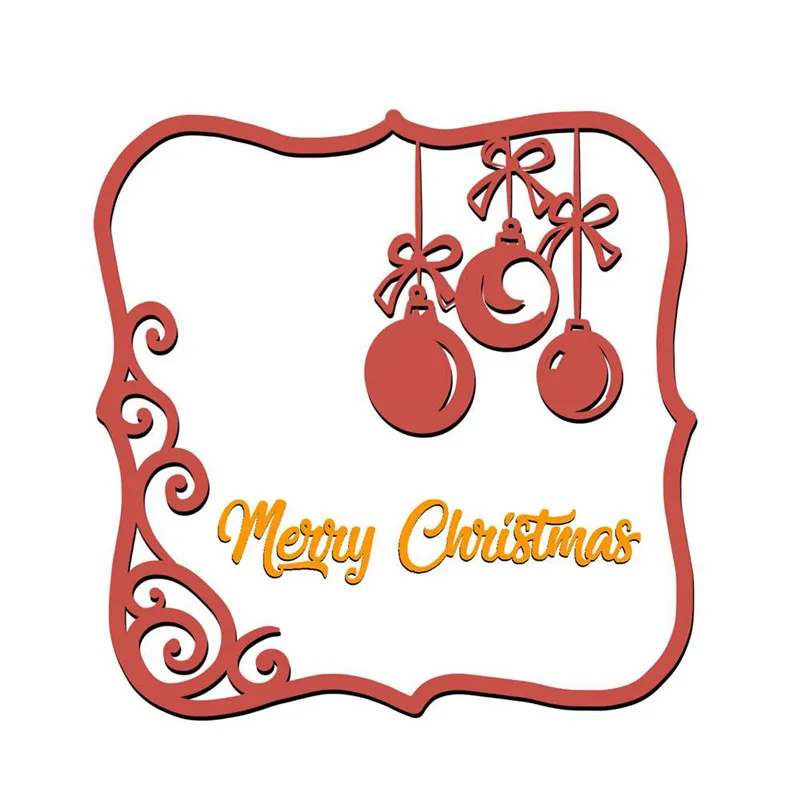 YaMinSanNiO Merry Christmas Metal Cutting Dies Lace Frame Dies for Card Making Scrapbooking Embossing Die Cuts Stencils Crafts