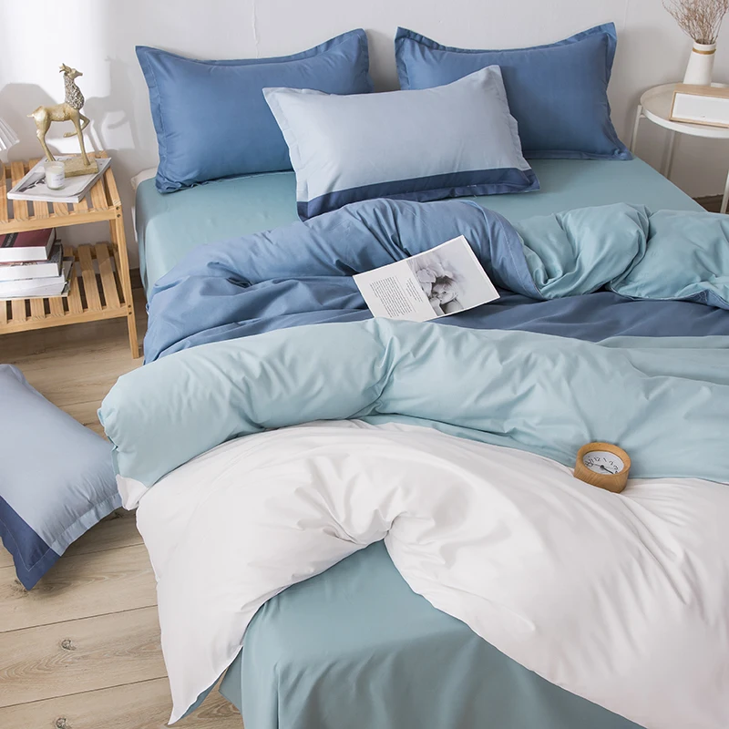 fashion-bedding-set-white-blue-double-bed-linens-cover-quilt-duvet-pillowcase-queen-size-sheet-flower-classic-grid-for-girl-boy