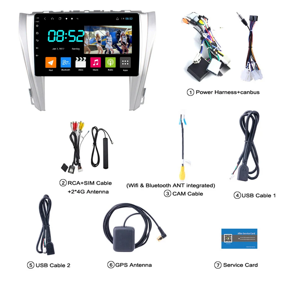 Android 8,1 автомобильный DVD 1din мультимедийная система Navi для Toyota Camry- Автомобильный gps навигатор головное устройство BT SWC wifi - Цвет: 8 Cores