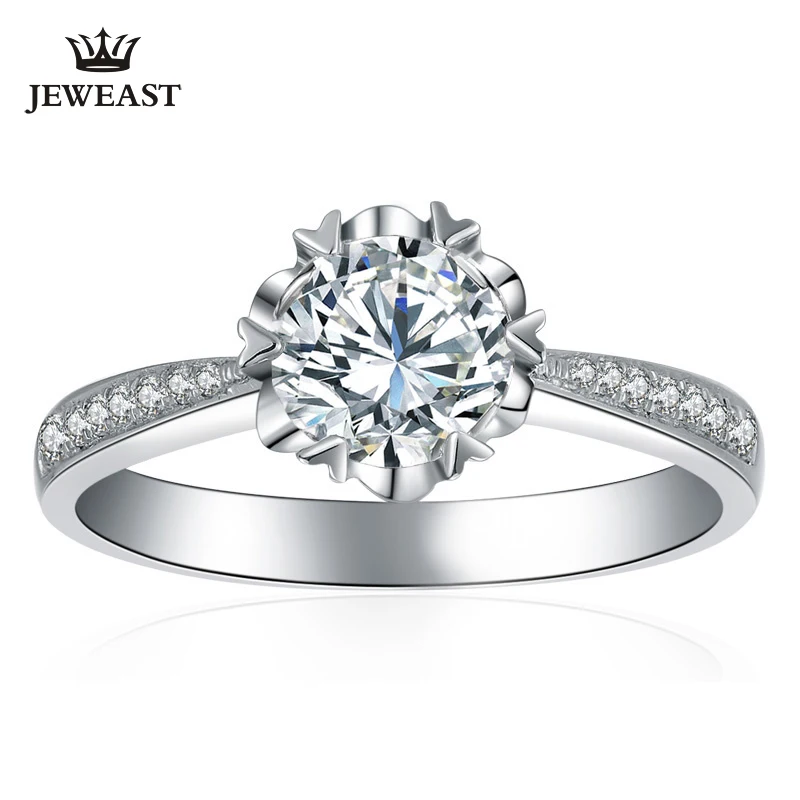 

Natural moissanite 18K gold Pure Gold Ring Real 18K gold Solid Gold Ring Trendy Classic Party Fine Jewelry Hot Sell New 2019