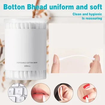 

100pcs Cotton Swabs Sticks Cotton Swabs Lips Clean Stick Double Head Sanitary Swab Brochas Maquillaje Marihuanna Cogollos