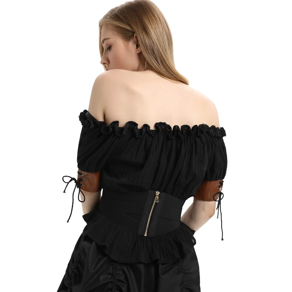 Пояс из искусственной кожи Регулируемый Cincher женский корсетный пояс винтажный Готический стимпанк привязанный Эластичный