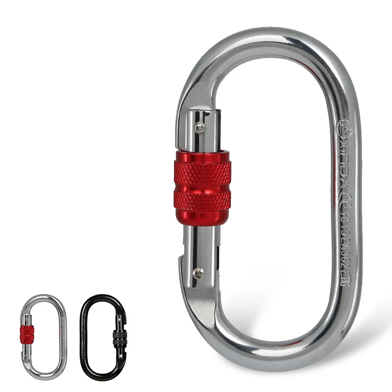 

Carabiners Rock Climbing O Shape 25KN Lanyard Lock Mountaineering Quickdraw Outdoor Travel Kit Backpack Buckle Camping Equipment