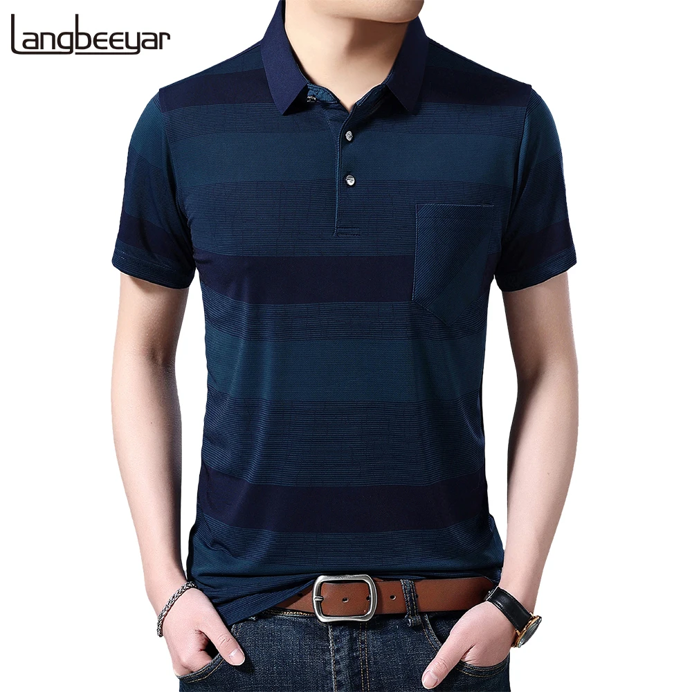 

2020 New Summer Brand Men Designer Polo Shirts For Men Quality Striped Short Sleeve Casual Tops Fashion Mens Clothing