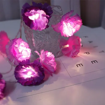 

Led purple string light simulation rose flower string lamp wedding decoration