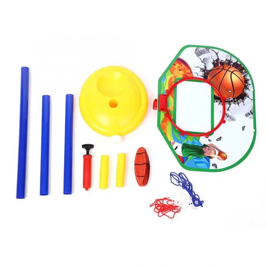 

Mini Kids Inflatable Ball Adjustable Basketball Hoop Stands Backboard Set Sports Toy Kids Game Basketball Balls with Pump 2019