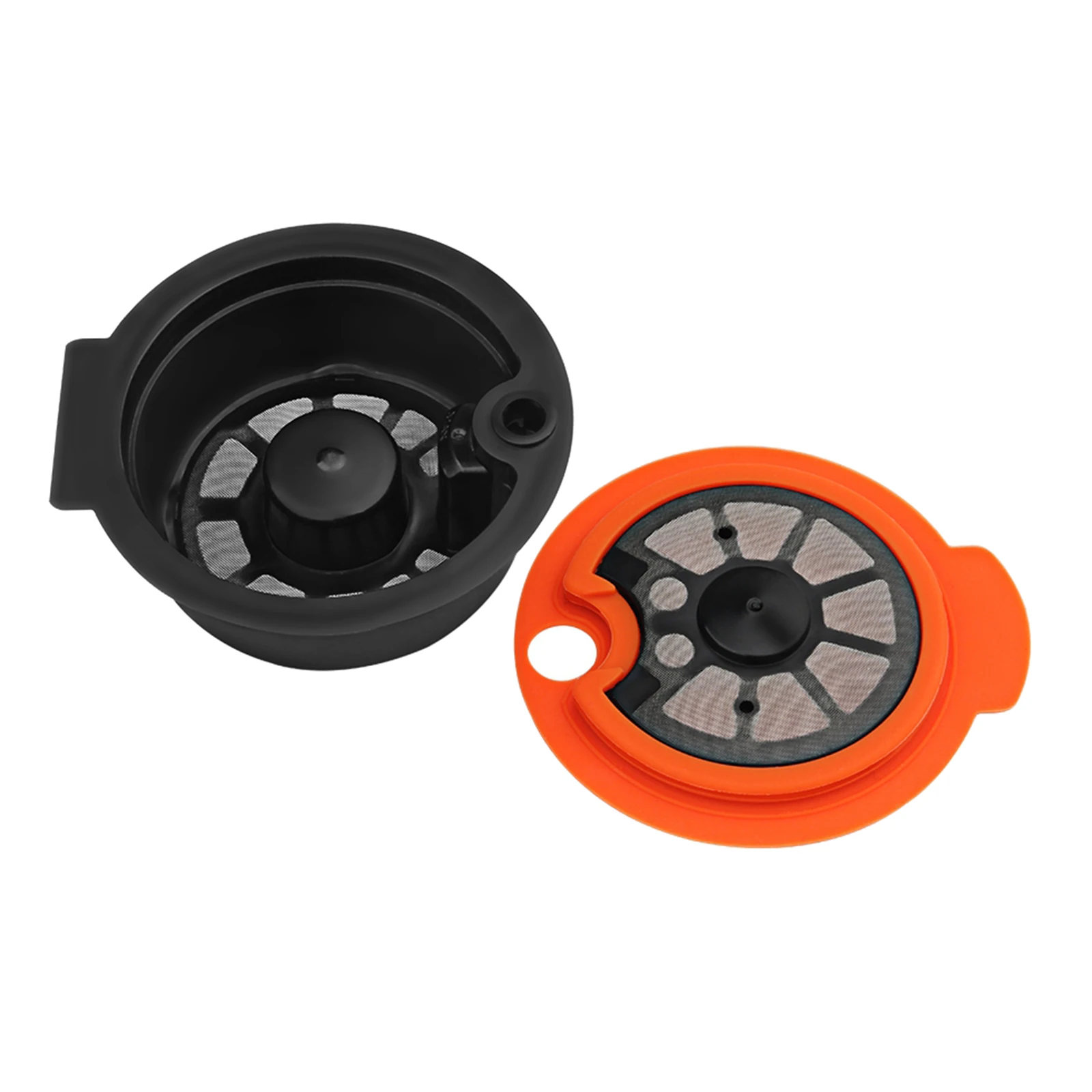 Reusable PP Coffee Capsule Pod w/ Silicone Lid Stainless Steel Mesh for Bosch Tassimo Coffee Machine Bosch Tassim 60ml / 180ml