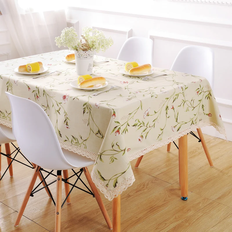 European Rectangle Tablecloth Printed Flowers Cotton Linen Modern Coffee Tea Table Cloth Home Outdoor Wedding Decoration Cover | Дом и сад
