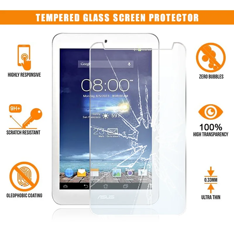 Per Asus Memo Pad 8 Me180A Tablet Proteggi Schermo In Vetro Temperato Antigraffio Anti-Impronta Hd Clear Pellicola Protettiva