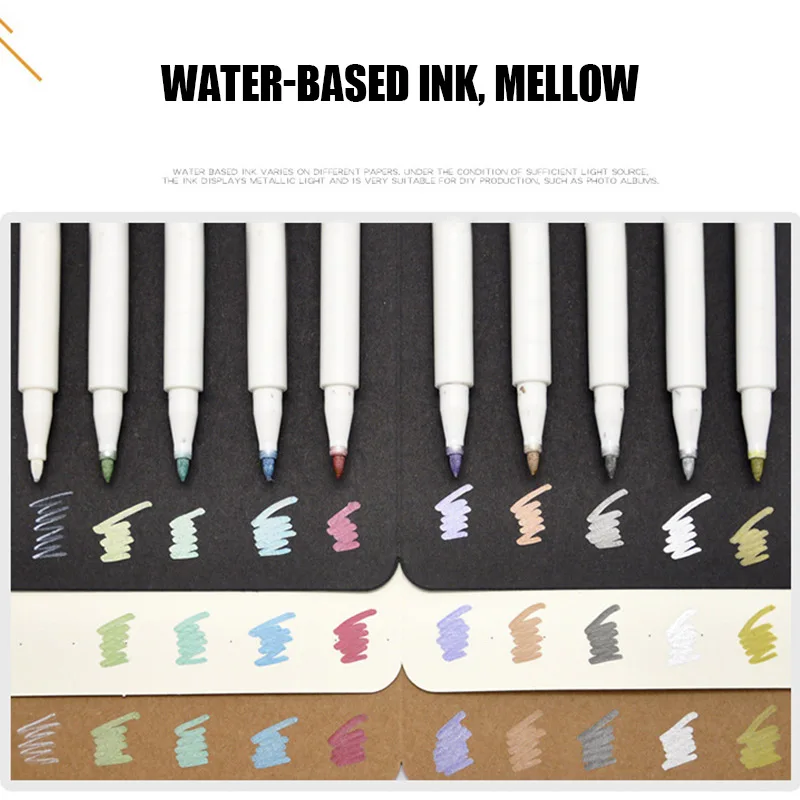 10 colors/set Paint Marker Pen Waterproof Permanent Water Oil Based Markers Color on Rocks Metal Wood Glass DIY Album LF | Канцтовары