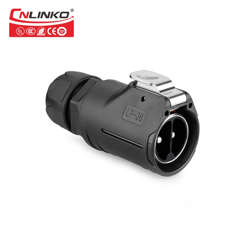 male plug CNLINKO, новинка, 2pin M28, водонепроницаемый Промышленный разъем, элекрокар, зарядка, круговой штекер, гнездовая розетка, блокировка 50A - Цвет: male plug
