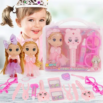 

Warmom 9 Pcs Kids MakeUp Toy Set For Baby Girls Pretend Play Princess DIY Doll Dress Makeup Toys Nontoxic Blusher Children Gifts