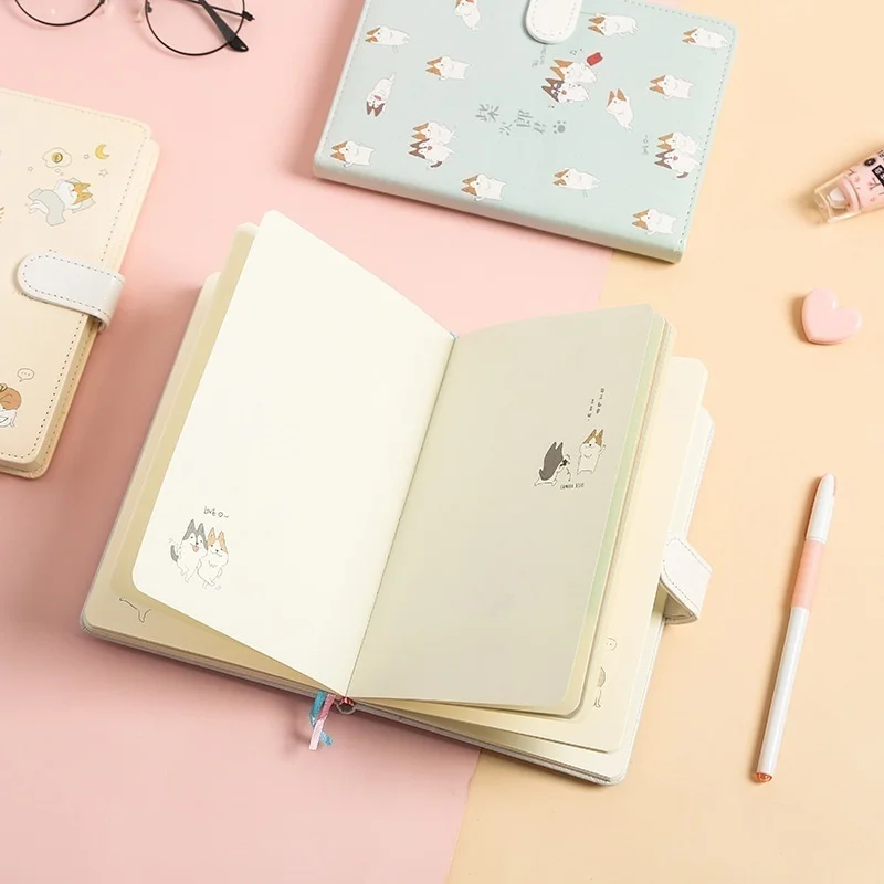 Милая собака кошка печать кожа портативный ноутбук Kawaii Мультфильм ручная книга дневник планировщик Блокнот Журнал Подарки