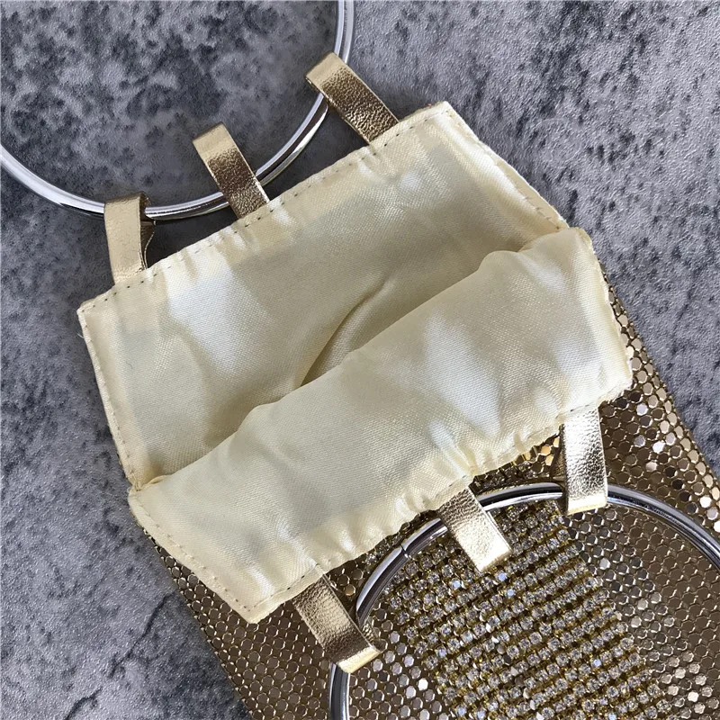 New net red tassel dinner bag aluminum flake rhinestone ring portable explosive ladies bag